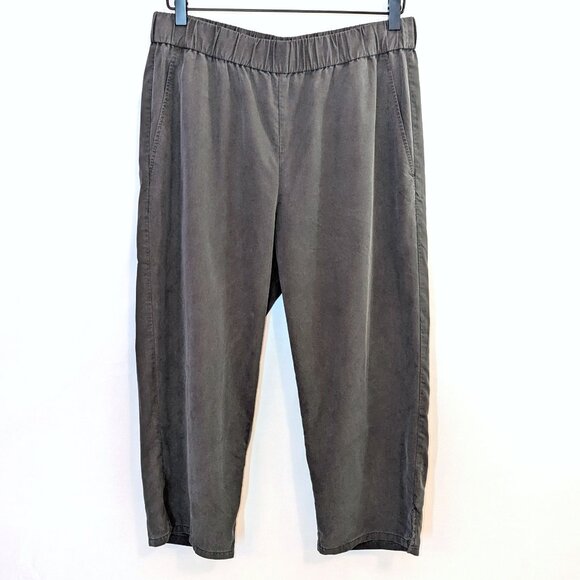 Eileen Fisher | Pull On Tencel Cropped Pants in Charcoal Gray | Size Medium - Picture 4 of 11